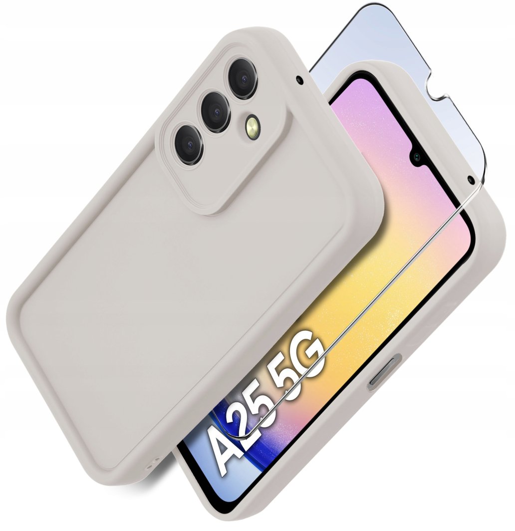 Etui do Samsung A25 5G silikonowe MATOWE + Szkło ochronne na ekran 9H 1