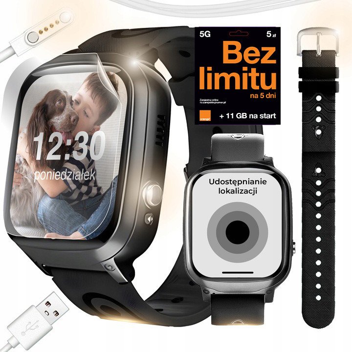 SMARTWATCH ZEGAREK DLA DZIECI TELEFON ROZMOWY POLSKIE MENU GPS 1