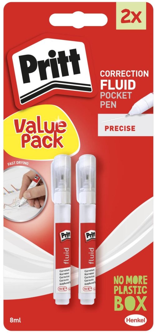 Korektor w płynie PRITT, w długopisie, 2 x 8ml, blister 1