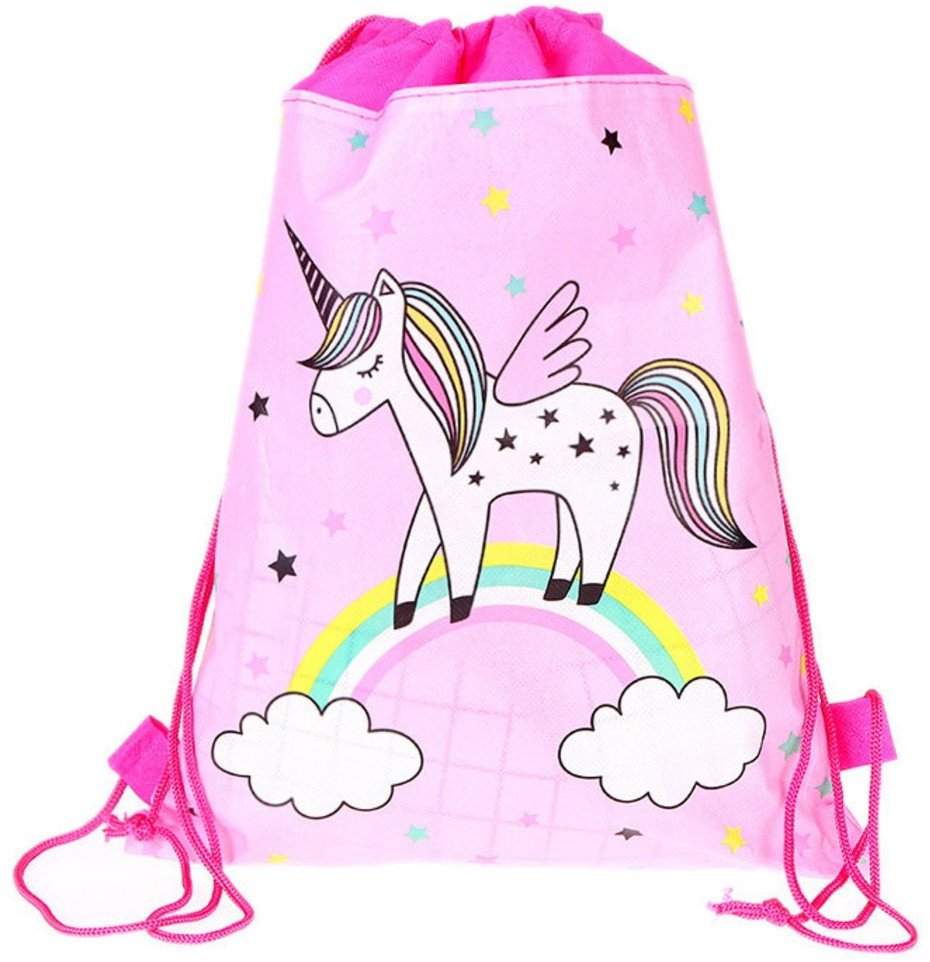 Worek Szkolny Na Buty Strój Gimnastyczny Jednorożec Na Tęczy Różowy 35x27cm