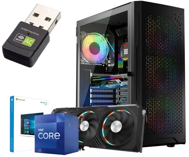 KOMPUTER GAMINGOWY DO GIER i5 14400 32GB DDR5 RTX 5060 8GB M2 1TB W11 4xRGB 1