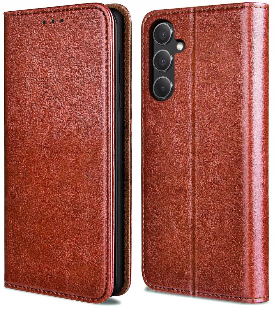 Etui do Samsung Galaxy S24 FE SKÓRZANE PORTFEL MAGNETYCZNE + SZKŁO 9H 1