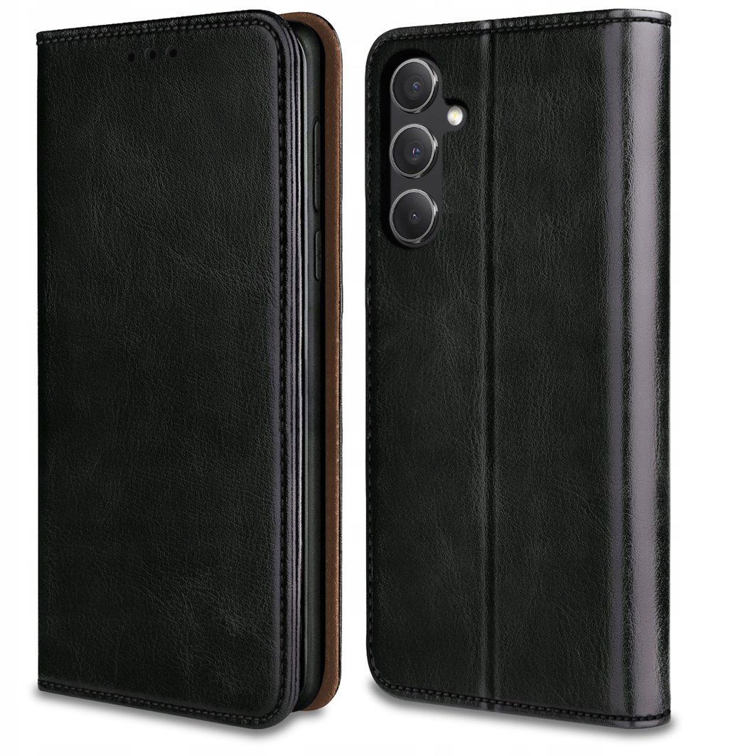 Etui do Samsung Galaxy S24 FE SKÓRZANE PORTFEL MAGNETYCZNE + SZKŁO 9H 1