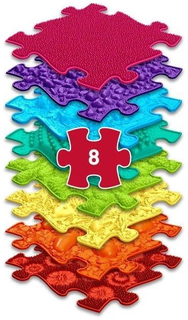 Mata Sensoryczna Ortopedyczna Zestaw 8w1 Rainbow 8 Puzzli Sensoryka Muffik / Rainbow / Mfk-079 1
