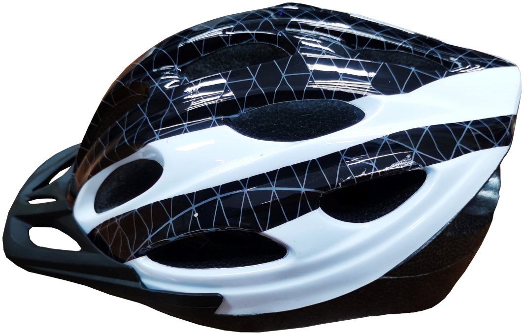 BICYCLE HELMET BLACK-WHITE SIZE M