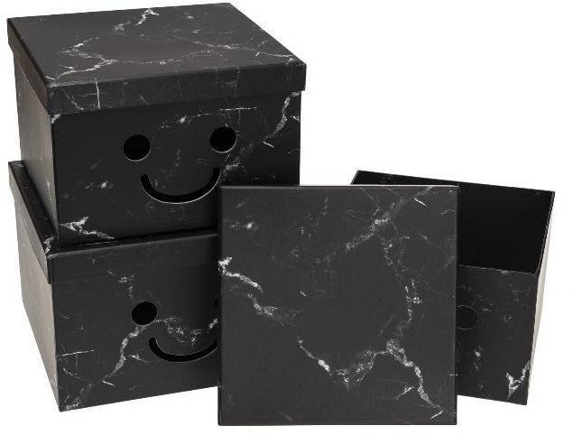 Pudełko Flower Box 3szt Smile czarny ROZETTE