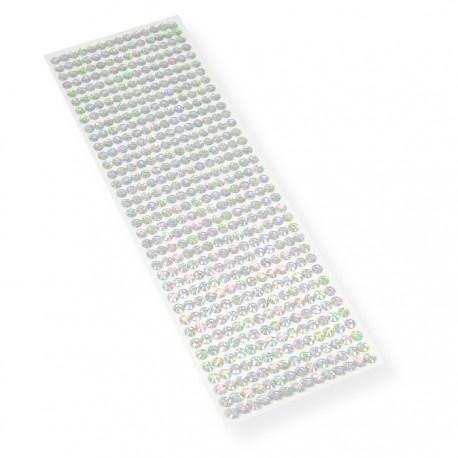 Kryształki samoprzylepne srebrne 6mm 1