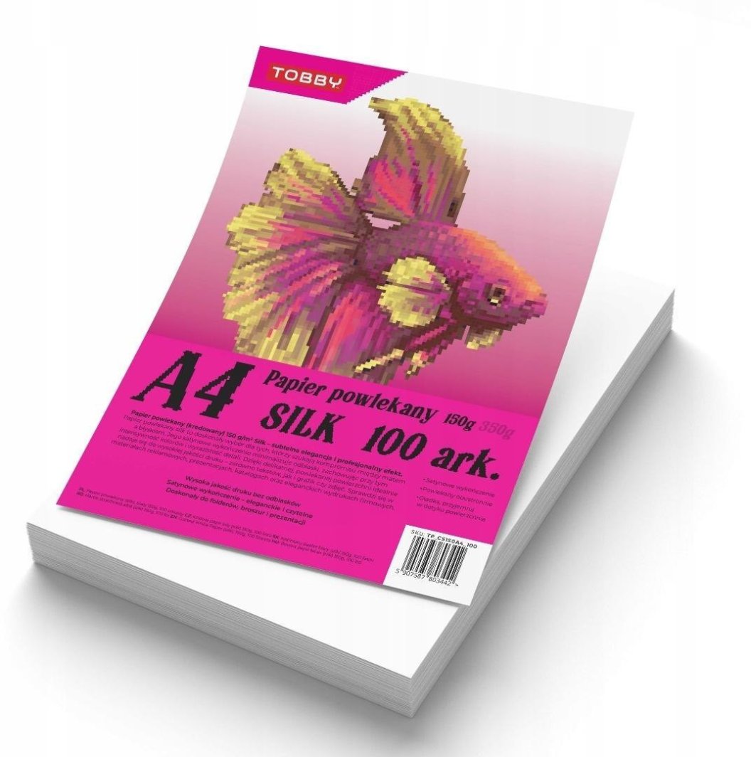 Papier kredowy powlekany A4 150 g/m silk 100 ark 1