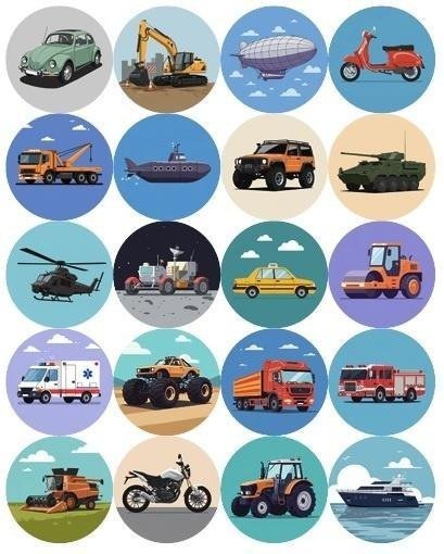 Naklejki motywacyjne środki transportu 25mm 1