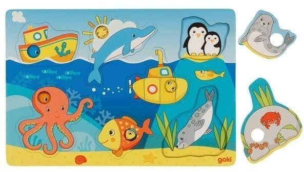 Puzzle zakryj tło Zwierzęta morskie 1