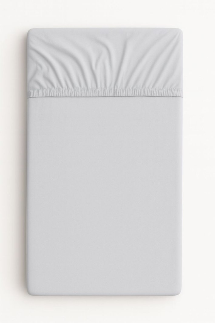 Prześcieradło bawełniane z gumką do łóżeczka 120x60 cm - szare 1