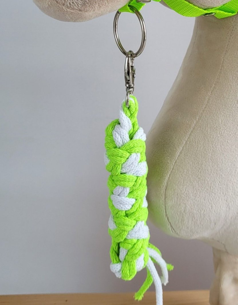 Uwiąz dla Hobby Horse ze sznurka - neon green/ biały 1