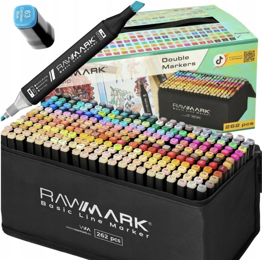 Zestaw markery alkoholowe + kolorowanka 262szt 1