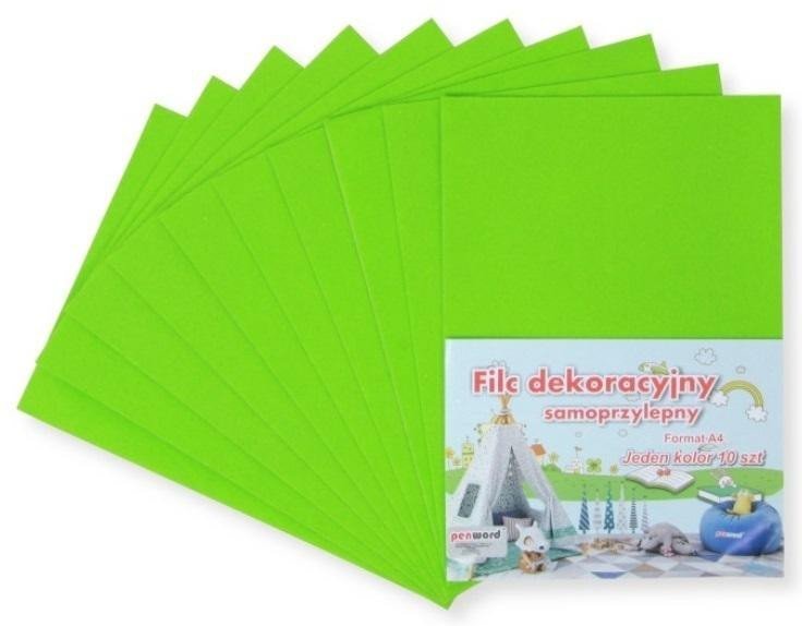 Filc A4 samoprzylepny zielony 20x30cm 10szt 1