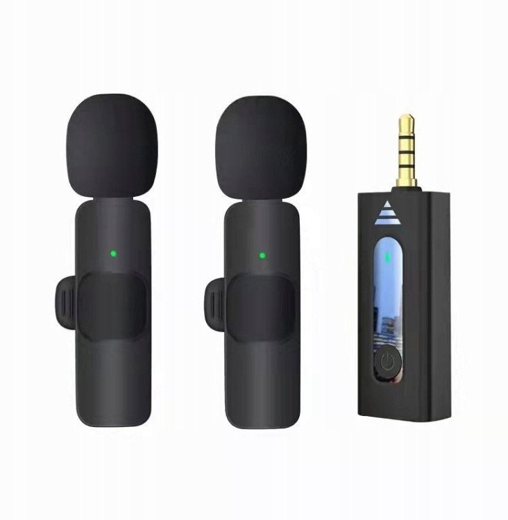 Mikrofon krawatowy bezprzewodowy jack 3,5mm 2szt 1