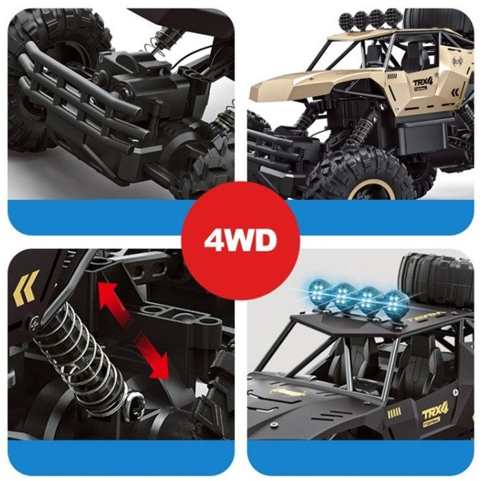 DUŻY SAMOCHÓD ZDALNIE STEROWANY AUTO RC METAL TERENOWY NAPĘD 4X4 1:12 PILOT