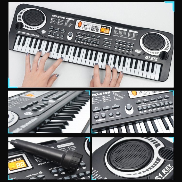 KEYBOARD PIANINO MQ-6106 ORGANY DZIECI MIKROFON 1