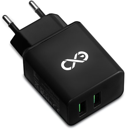 Ładowarka sieciowa eXc Basic 2 x USB-A 18W czarna - Gwarancja bezpieczeństwa. Proste raty. Bezpłatna wysyłka od 170 zł. 1