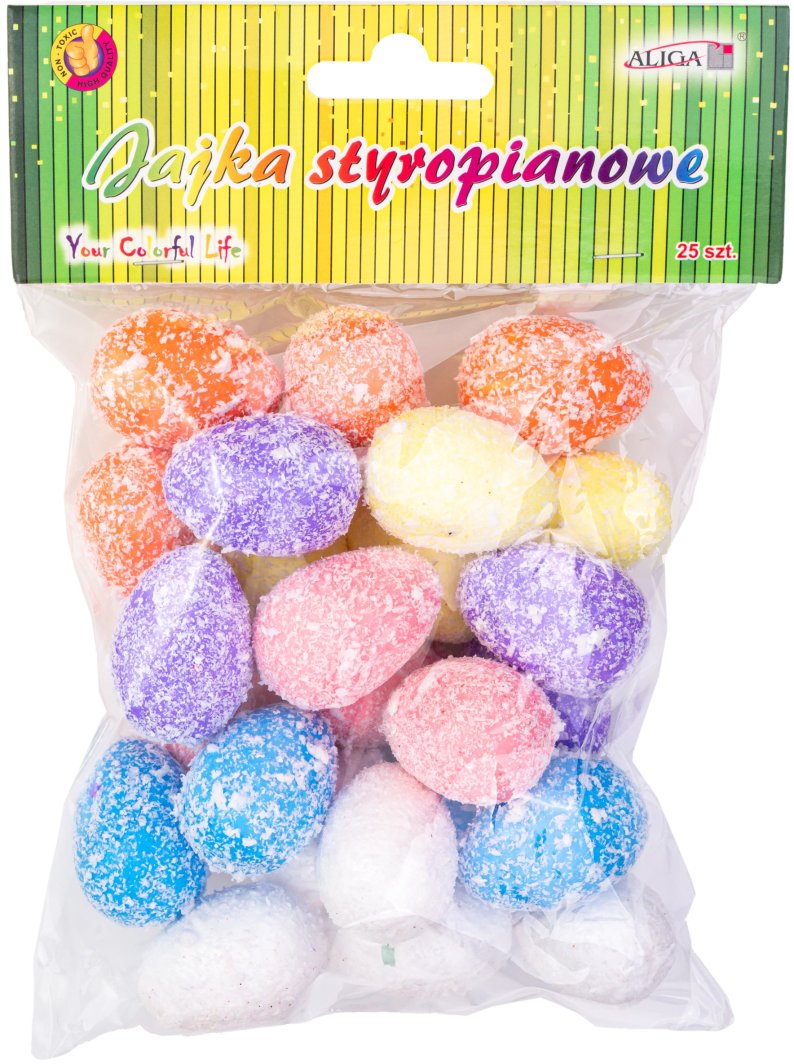 jajka styropianowe kolorowe dekoracyjne 3,5cm 25szt. |  WPJ-5724 1