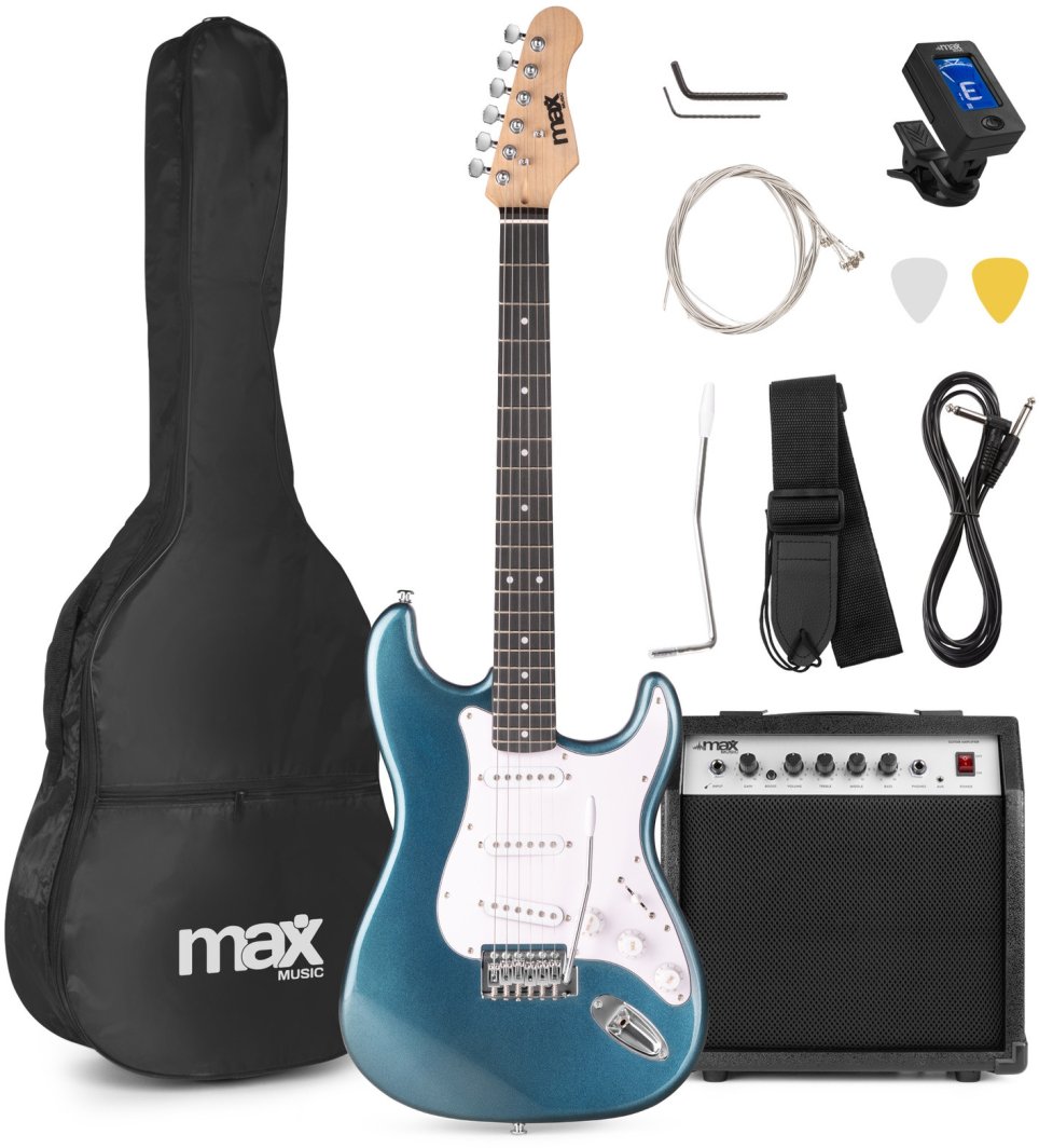 Zestaw: Gitara elektryczna GigKit Max niebieska + wzmacniacz akcesoria one size 1
