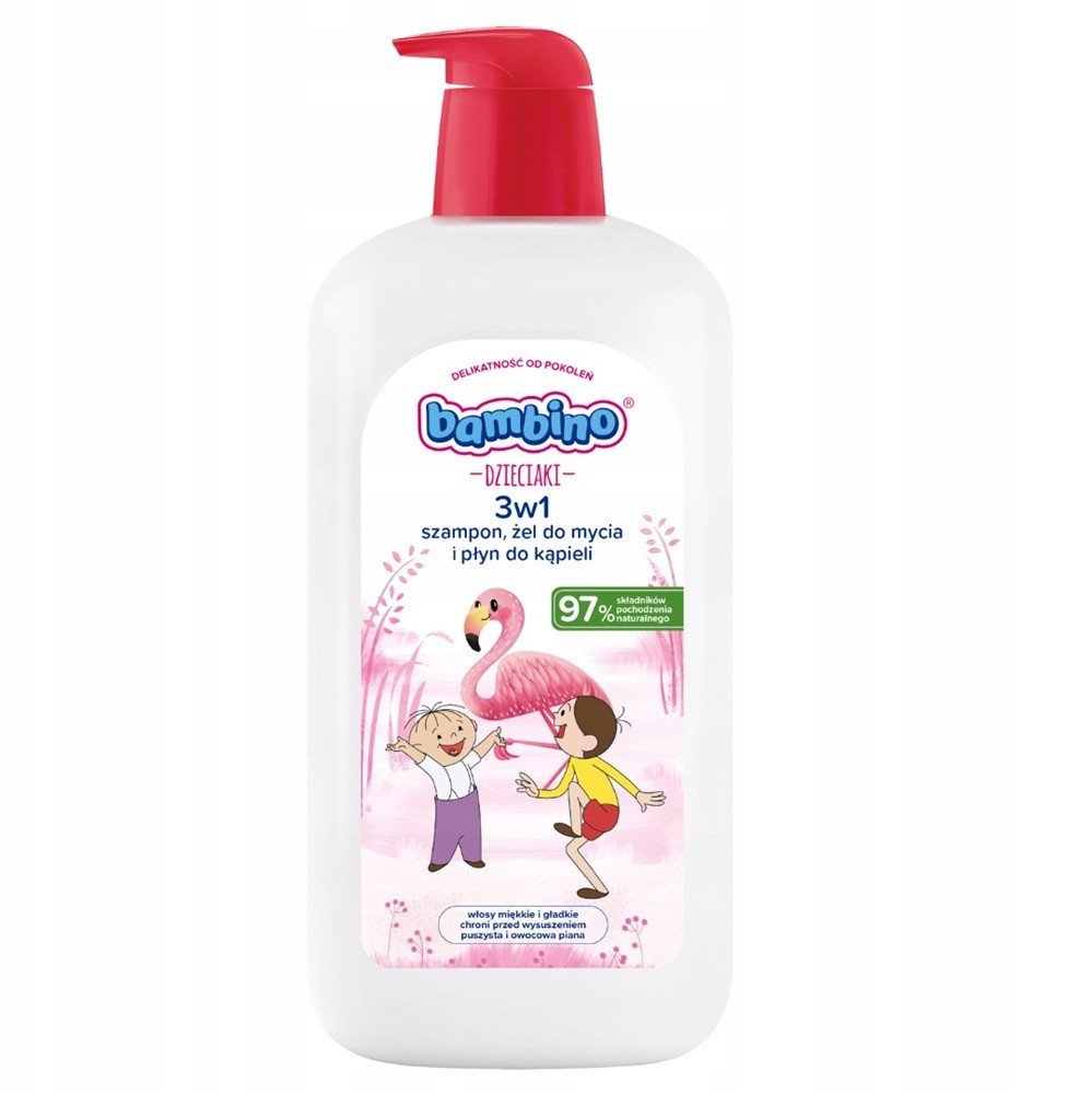 Bambino Dzieciaki 3w1 szampon żel pod prysznic i płyn do kąpieli Flaming 1000ml 1
