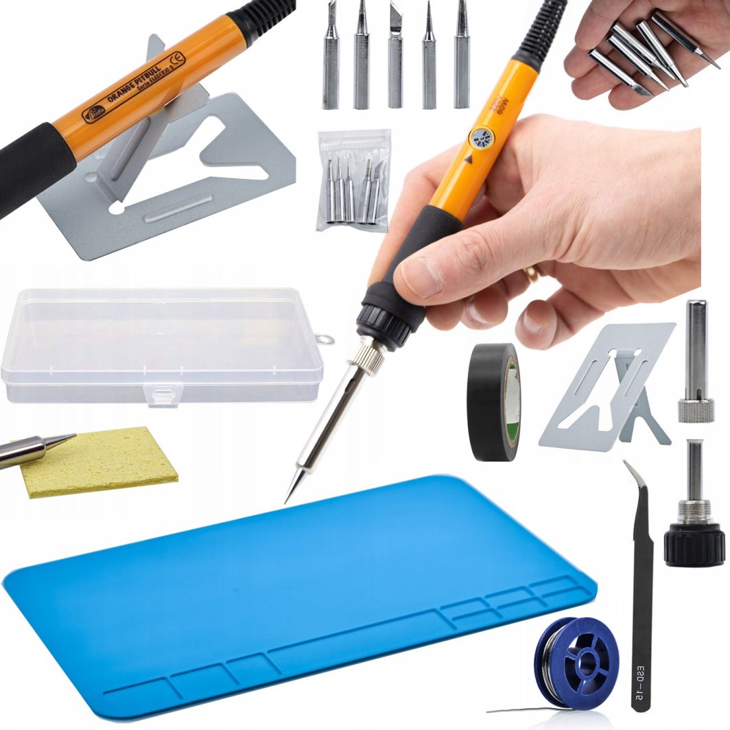 LUTOWNICA PODSTAWKA GROTY PODSTAWKA CYNA MATA GĄBKA CYNA PĘSETA TAŚMA BOX