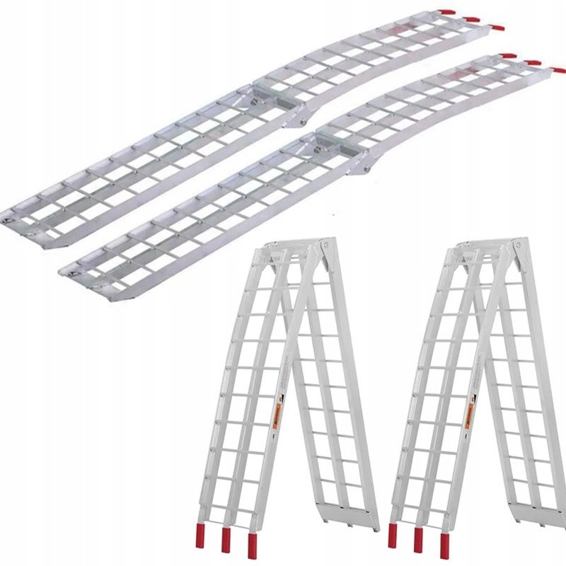 RAMPY RAMPA ZAŁADUNKOWA NAJAZDY SZYNY SKŁADANE ALUMINIOWE 680KG 195CM 28CM 1