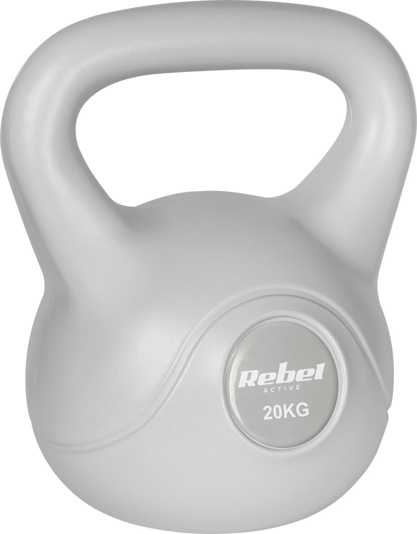 Kettlebell bitumiczny 20 kg szary REBEL ACTIVE 1