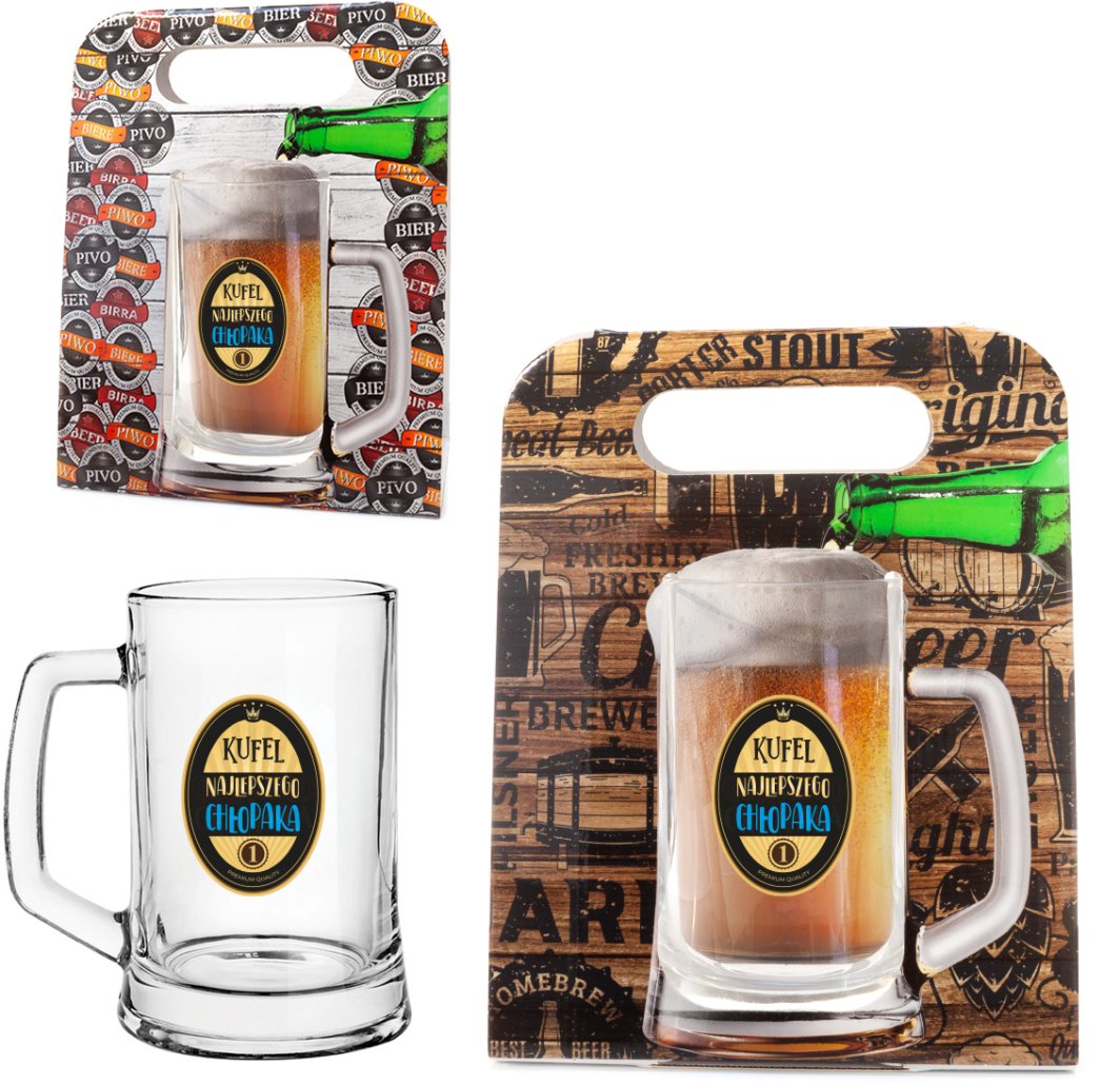 kufel do piwa w ozdobnym opakowaniu "Kufel Najlepszego Chłopaka" - 500ml 1