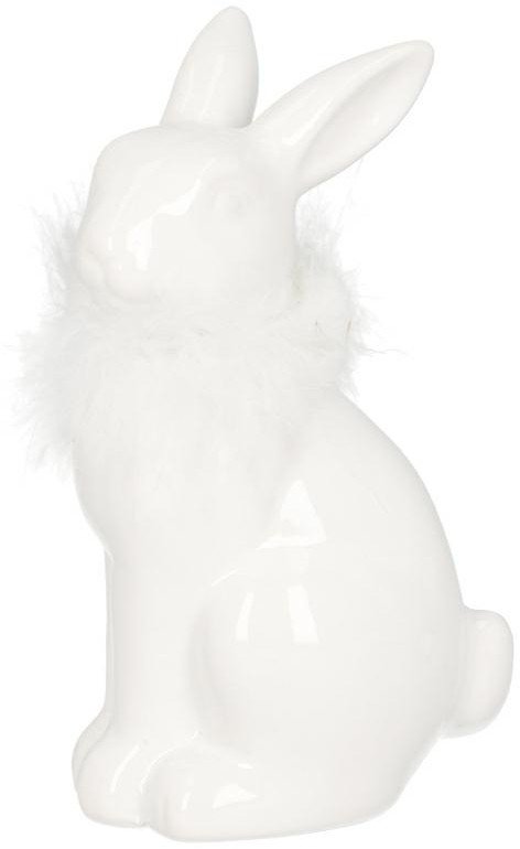 Figurka 4szt  ceramiczna królik 9x7x13cmH, biały 1