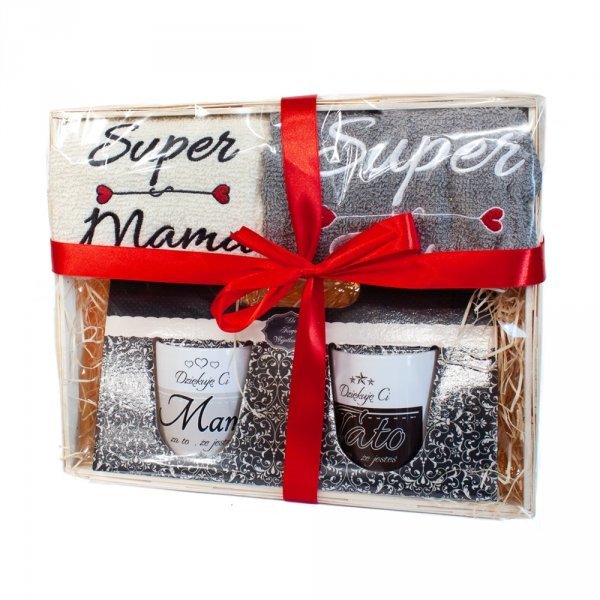 Zestaw prezentowy SUPER MAMA/ SUPER TATA kubek dziękuję Ci Mamo i Tato 1