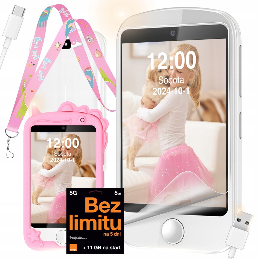 TELEFON DLA DZIECI ROZMOWY GRY ZEGAREK APARAT KAMERA LATARKA MUZYKA SMART 1