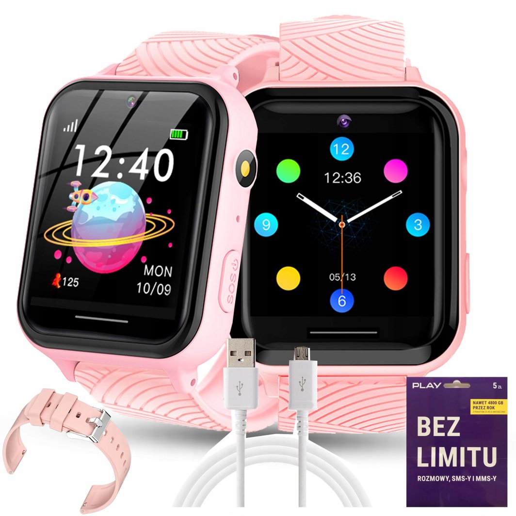 SMARTWATCH ZEGAREK TELEFON DLA DZIECI ROZMOWY MUZYKA SIM Z GRAMI LATARKA 1