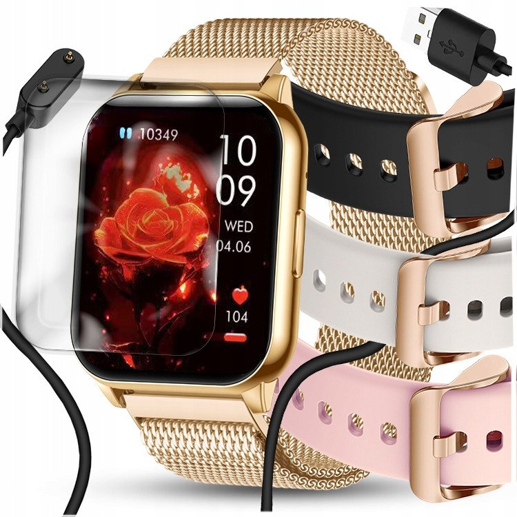 SMARTWATCH ZEGAREK DAMSKI ROZMOWY CIŚNIENIE PULS SPORT ZDROWIE 1