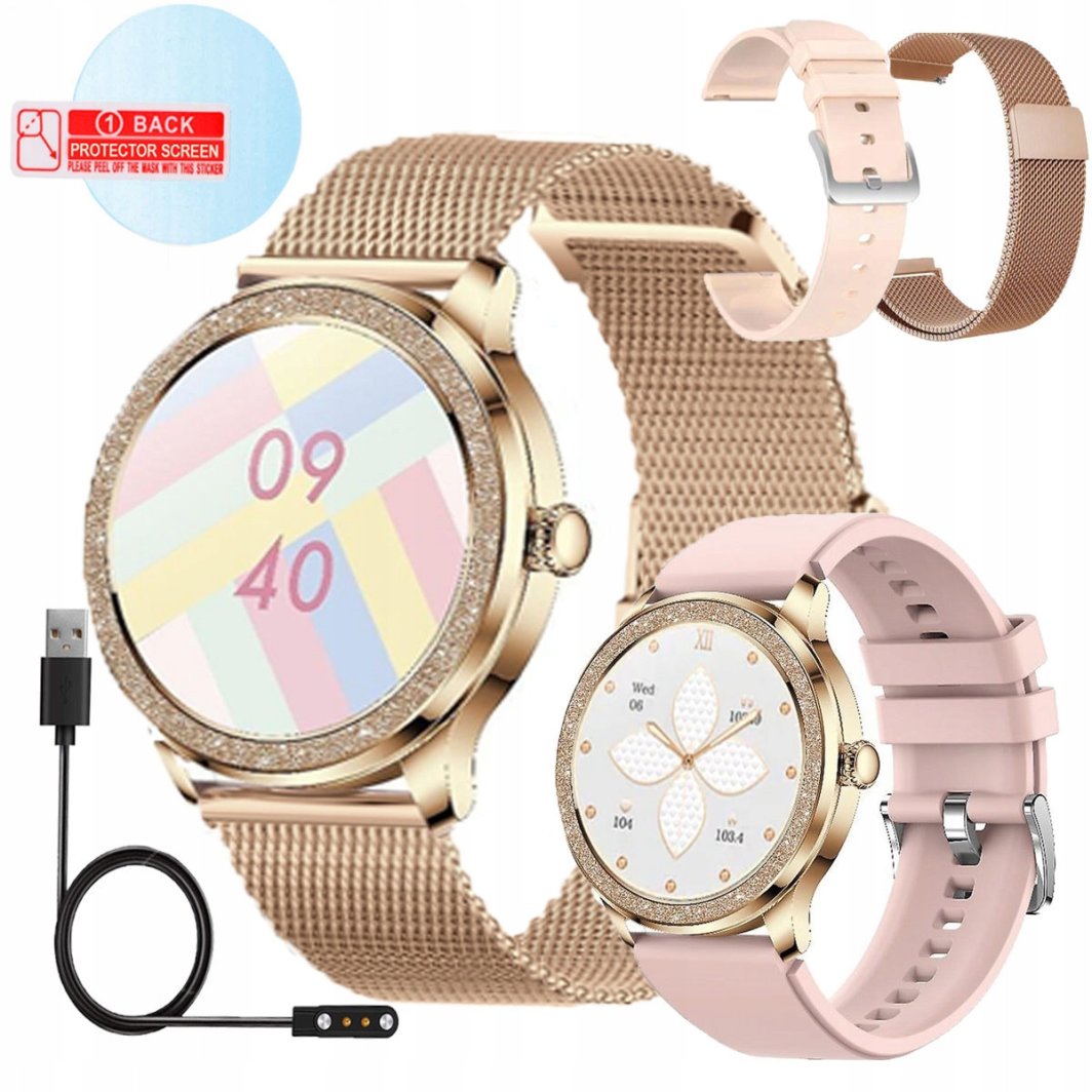SMARTWATCH ZEGAREK DAMSKI POLSKIE MENU ROZMOWY CIŚNIENIE PULS SPORT ZDROWIE 1