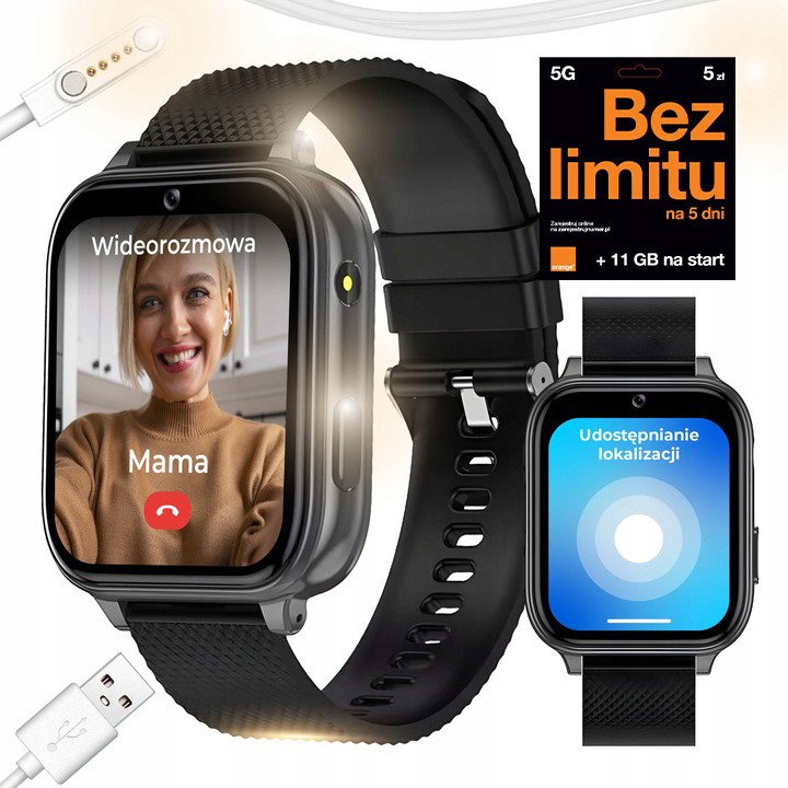 SMARTWATCH ZEGAREK DLA DZIECI 4G WIFI GPS KAMERA POLSKIE MENU ROZMOWY 1