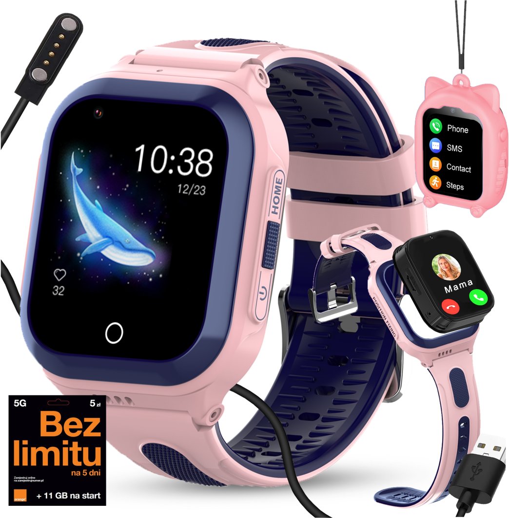 SMARTWATCH ZEGAREK TELEFON DLA DZIECI GPS 4G SMS Z GRAMI ROZMOWY 1