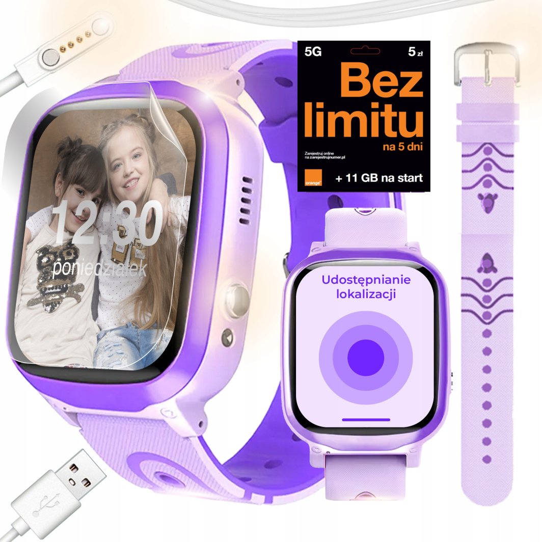 SMARTWATCH ZEGAREK DLA DZIECI TELEFON ROZMOWY POLSKIE MENU GPS 1