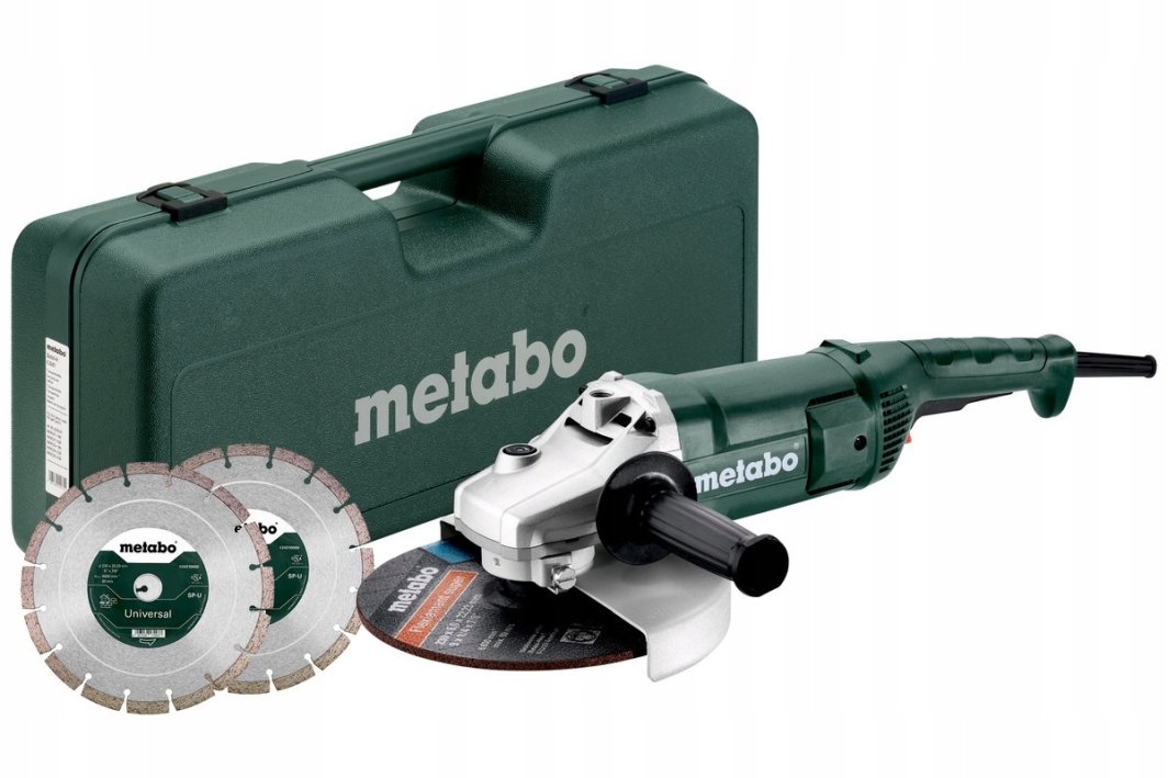 METABO.ANGLE GRINDER 230 WE 2200-230 + 2 DIAMOND DISCS CASE