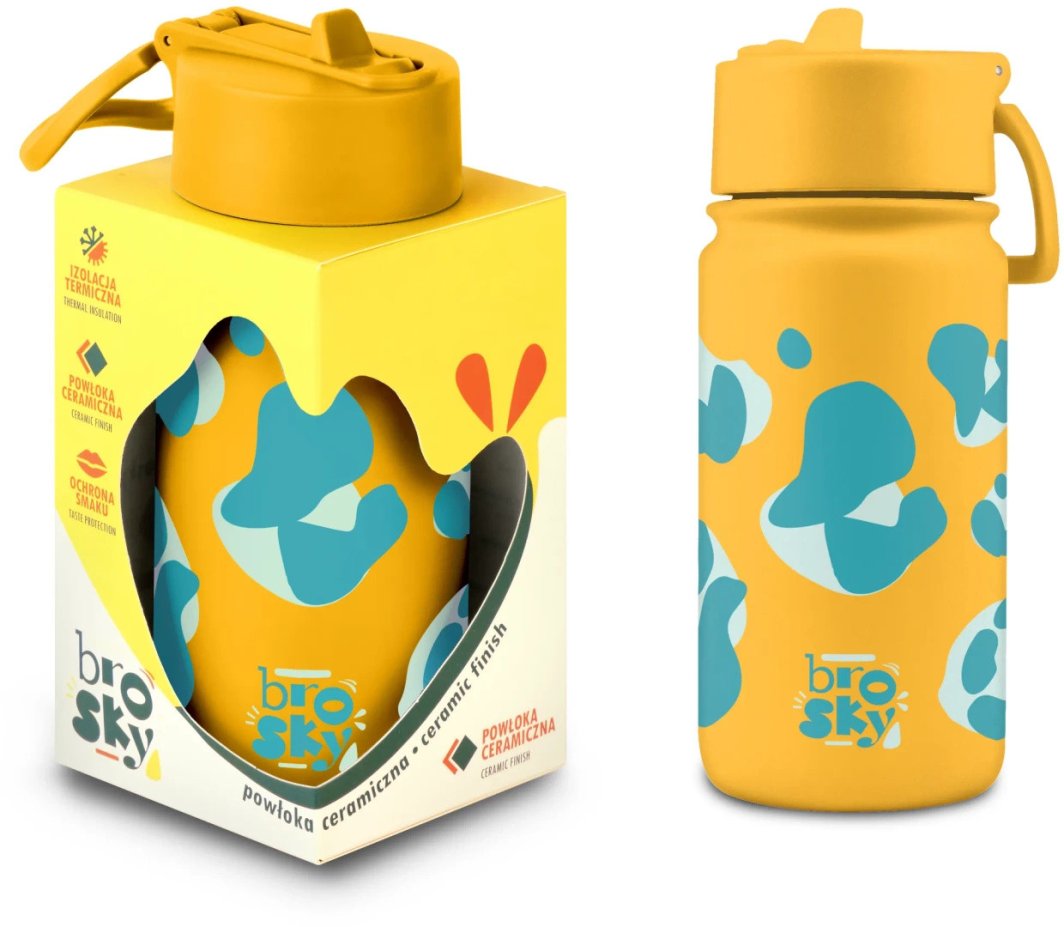 Brosky Wild Żółty bidon na wodę z nadrukiem 450 ml 1