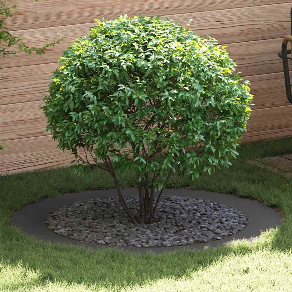 vidaXL Płaski drewniany pierścień , 5 sztuk, czarny, 90/120 cm, stal 1
