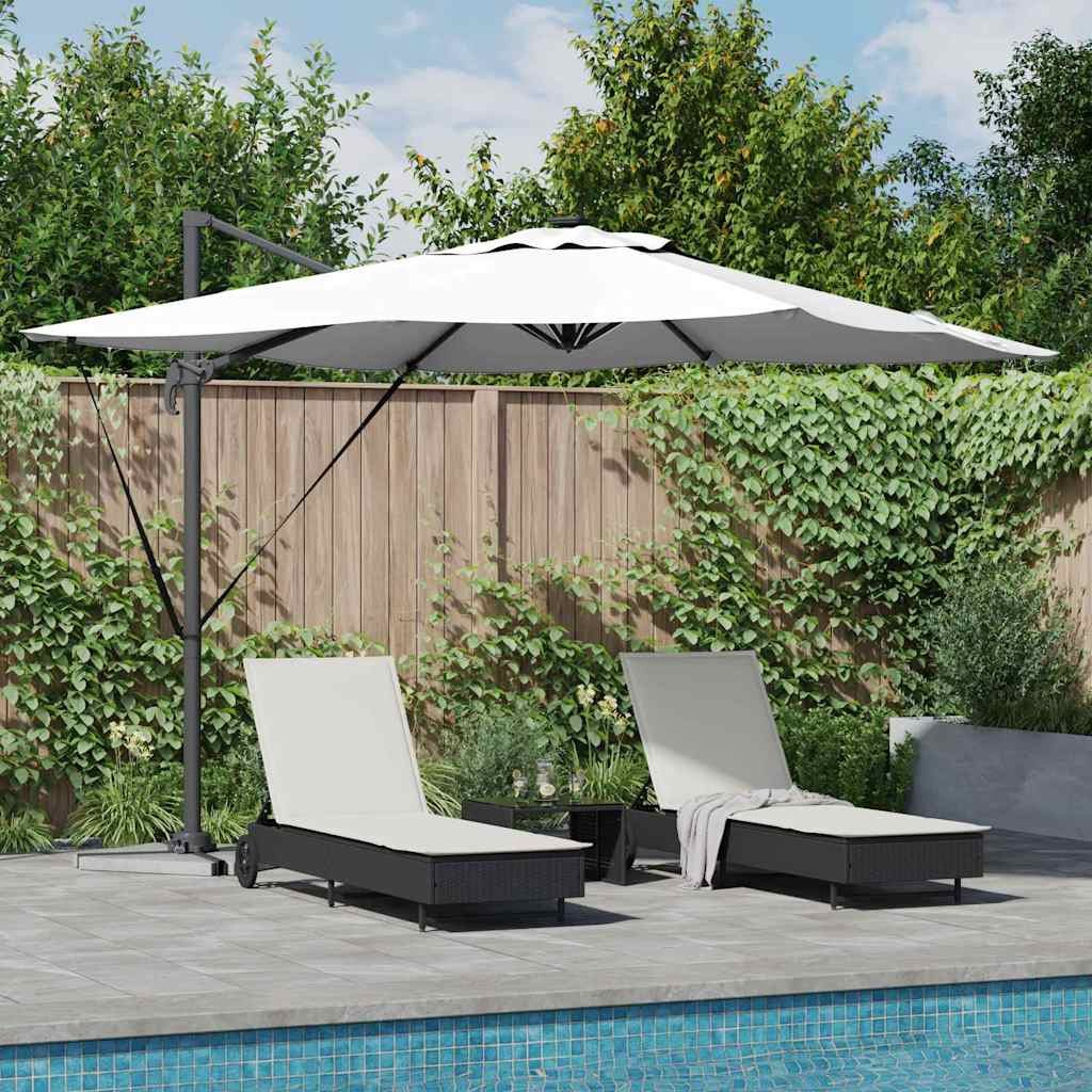 vidaXL Parasol Cantilever Roma z solarnymi LED - Piasek - 286 x 285 x 270 cm - Aluminiowy 1