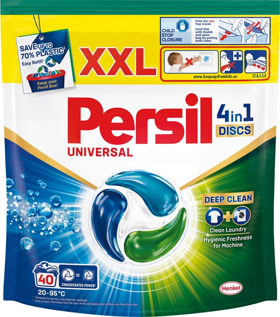 CAPS WASHING PERSIL DISCS WHITE 40PCE 1
