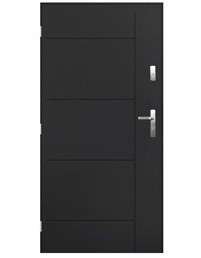 Drzwi zewnętrzne stalowe Lewe 80x200cm Ocieplane, antracytowe 1