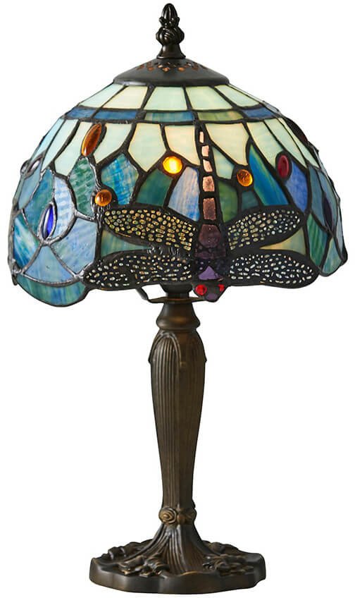 Lampka stojąca Dragonfly 64088 Interiors Tiffany ważka do sypialni kolorowy czarny 1