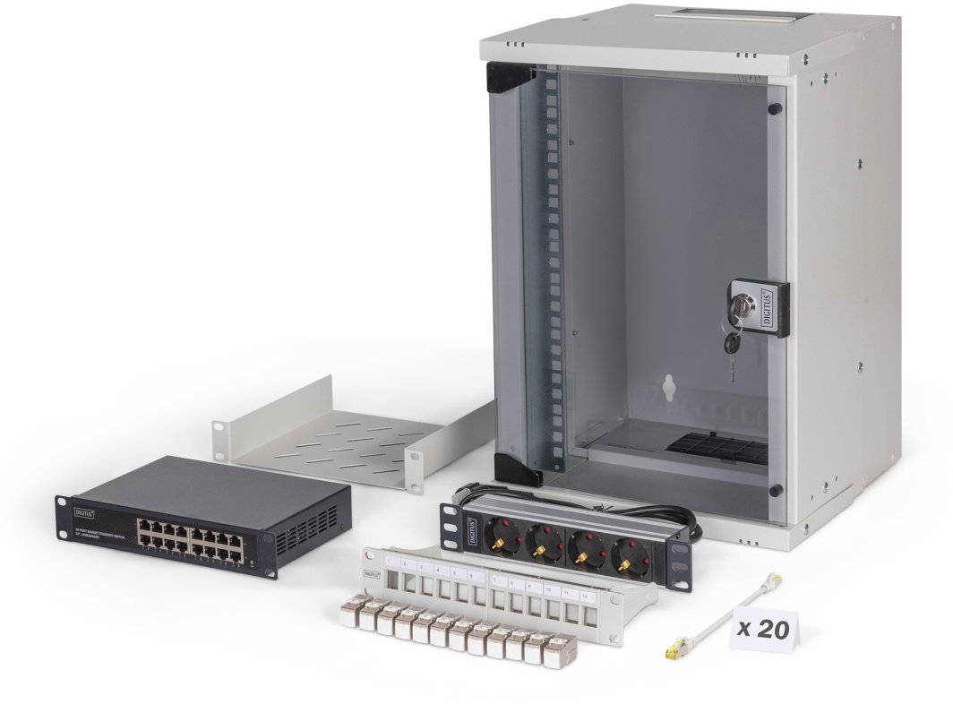 DIGITUS Netzwerk-Set 254 mm (10") - 9HE, 315x300 mm (BxT)we