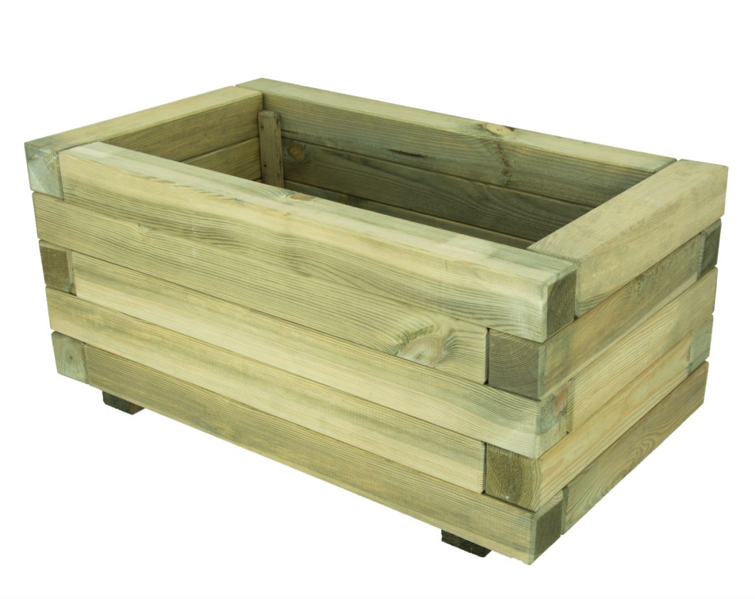 DUŻA DREWNIANA DONICA OGRODOWA IMPREGNAT 80X47X37,5 CM 1
