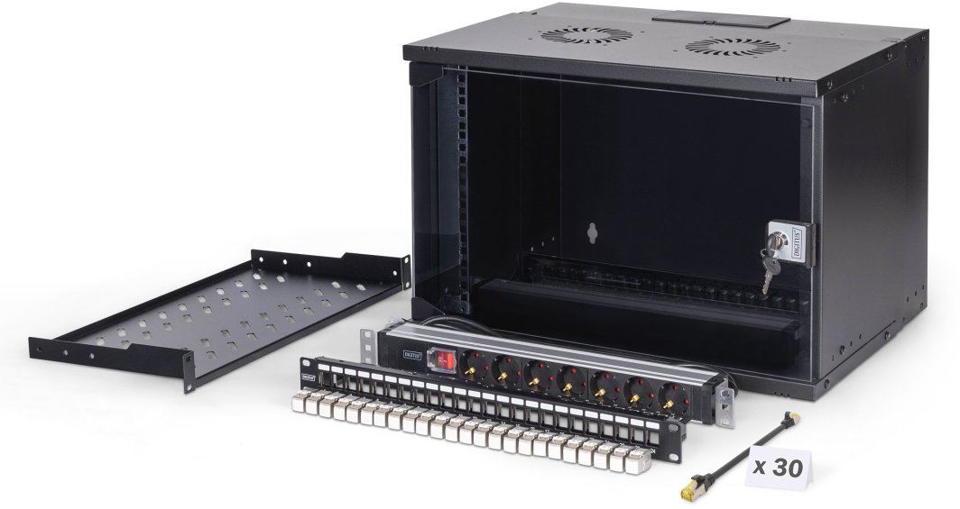 DIGITUS Netzwerk-Set 483 mm (19") - 7HE, 540x400 mm (BxT) sw