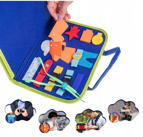 Tablica edukacyjna Montessori sensoryczna miękka 1