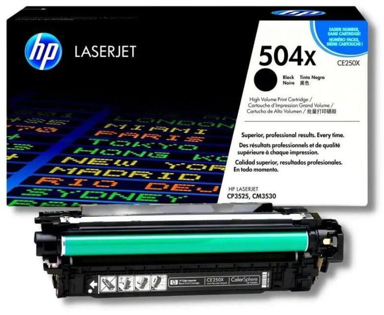 Toner HP 504X CE250X 10,5 tys. K Oryginał 1